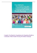 Complete Test Bank for Foundations for Population Health in Community Public Health Nursing 5th Edition Stanhope