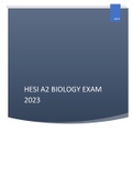 HESI A2 BIOLOGY EXAM 2023