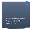 HESI A2 Reading Passages Versions 1 & 2 WITH ANSWERS 2023