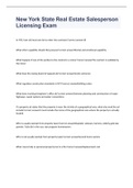 New York State Real Estate Salesperson Licensing Exam2023 with complete solutions