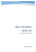 BIOL 240 QUIZ 6 APUS CLE - QUESTIONS & ANSWERS &lpar;Scored 97&percnt;&rpar; Latest 2023