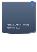 HESI A2 Critical Thinking Rationale 2023