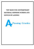 TEST BANK FOR CONTEMPORARY MATERNAL NEWBORN NURSING 9TH EDITION BY LADEWIG
