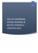 HESI A2 GRAMMAR, VOCAB, READING & MATHS VERSION 2 UPDATED 2023