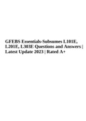 GFEBS Essentials-Subsumes L101E, L201E, L303E (Questions and Answers) Latest  2023 | Rated 100%