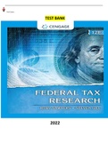 COMPLETE - Elaborated Test Bank for Federal Tax Research 12Ed.by Roby Sawyers & Steven Gill. ALL Chapters Included 1-13.  157 Pages of   Content- A+ Graded for 2023