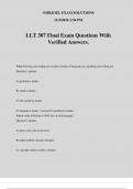LLT 307 Final Exam Questions With Verified Answers&period;