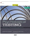 Psychological Testing: Principles, Applications and Issues 9th Edition by Robert M. Kaplan, Dennis P. Saccuzzo - Complete Elaborated and Latest Test Bank. ALL Chapters (1-21) included and updated for 2023
