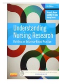 TEST BANK UNDERSTANDING NURSING RESEARCH BUILDING AND EVIDENCE BASED PRACTICE 6TH EDITION SUSAN K GROOVES COMPLETE TEST BANK SOLUTION&period;