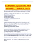 NEHA&sol;REHS QUESTIONS AND ANSWERS COMPLETE GUIDE SOLUTION&vert;100&percnt; VERIFIED&period;
