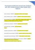 Psychopharm N358 Exam&sol; Actual Exam Questions with 100&percnt; Verified Answers&sol; Latest Update 2024 - Rated A&plus;