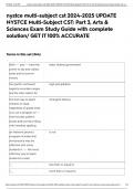 nystce multi-subject cst 2024-2025 UPDATE NYSTCE Multi-Subject CST&colon; Part 3&comma; Arts & Sciences Exam Study Guide with complete solution&sol; GET IT 100&percnt; ACCURATE