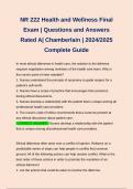 Bundle for NR 222 Health and Wellness Final Exam &vert; Questions and Answers Rated A&vert; Chamberlain &vert; 2024&sol;2025 Complete Guide