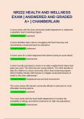 NR222 HEALTH AND WELLNESS EXAM &vert; ANSWERED AND GRADED A&plus; &vert; CHAMBERLAIN