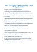 Unity Certification Exam &lpar;Latest 2023 &ndash; 2024&rpar; Complete Solution