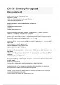 CH 13 - Sensory-Perceptual Development questions and answer