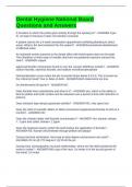 Dental Hygiene National Board Questions and Answers