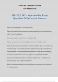 MEDSCI 142 &ndash; Reproduction Exam Questions With Correct Answers
