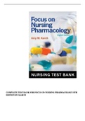 COMPLETE TEST BANK FOR FOCUS ON NURSING PHARMACOLOGY 8TH EDITION BY KARCH