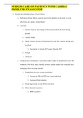 NURS230-CARE OF PATIENTS WITH CARDIAC PROBLEMS EXAM GUIDE