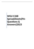 WGU C268 Spreadsheets&lpar;PA-Questions & Answers&rpar;2023