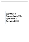 WGU C268 Spreadsheets&lpar;PA-Questions & Answers&rpar;2023