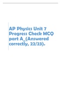 AP Physics Unit 7  Progress Check MCQ part A_(Answered correctly, 22/23).