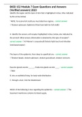 BIOD 152 Module 7 Exam Questions and Answers &lpar;Verified answers&rpar; 2023
