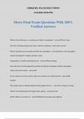 Metro Final Exam Questions With 100&percnt; Verified Answers