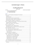 Notes Auditing Research (EBM155A05)