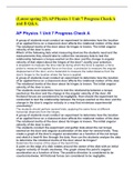 (Latest spring 23) AP Physics 1 Unit 7 Progress Check A and B Q&A.