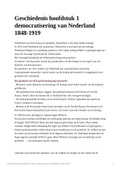 Samenvatting geschiedenis  hoofdstuk democratisering van Nederland 1848-1919
