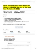  Quiz: The Old Testament Books of History: BIBL104: Survey of Old and New Testament (B62)