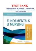 Test Bank for Fundamentals of Nursing 11th Edition Potter Perry ALL Chapters |Complete Guide A+ 