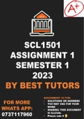 SCL1501 Assignment 1 2023 semester 1