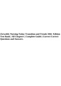 Zerwekh&colon; Nursing Today Transition and Trends 10th Edition Test Bank &vert; All Chapters &vert; Complete Guide &vert; Correct Correct Questions and Answers&period;