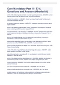Core Mandatory Part III - 83&percnt; Questions and Answers &lpar;Graded A&rpar;