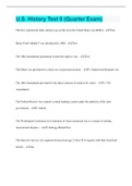 U&period;S&period; History Test 9 &lpar;Quarter Exam&rpar; &vert;  90 Questions with 100&percnt; Correct Answers &vert; Verified &vert; Latest Update