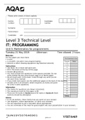 AQA Level 3 Technical Level IT: PROGRAMMING Unit 5 Mathematics for programmers Mark scheme