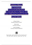 Solutions Manual to accompany Communication Systems An Introduction to Signals and Noise in Electrical Communication Fourth Edition