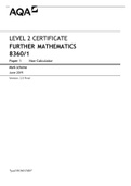 AQA LEVEL 2 CERTIFICATE FURTHER MATHEMATICS 8360/1 Paper 1	Non-Calculator Mark scheme