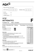 AQA GCSE MATHEMATICS Foundation Tier Paper 3 Calculator