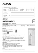 GCSE MATHEMATICS Foundation Tier Paper 2 Calculator