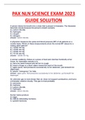 PAX NLN SCIENCE EXAM 2023 GUIDE SOLUTION WITH MULTIPLE QUETIONS AND ALL CORRECT ANSWERS.
