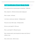 CLT Certification Exam Study Guide &vert; 77 Questions with 100&percnt; Correct Answers &vert; Verified &vert; Latest Update