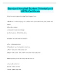 Standard Hospital Student Orientation & HIPPA Certificate