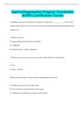 Agency&sol;Organization Program Coordinator &lpar;A&sol;OPC&rpar; Certification Course &vert;  30 Questions with 100&percnt; Correct Answers &vert; Verified &vert; Latest Update