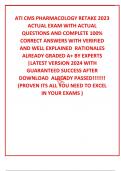 ATI CMS PHARMACOLOGY RETAKE 2023 ACTUAL EXAM WITH ACTUAL QUESTIONS AND COMPLETE 100&percnt; CORRECT ANSWERS WITH VERIFIED AND WELL EXPLAINED  RATIONALES ALREADY GRADED A&plus; BY EXPERTS  &vert;LATEST VERSION 2024 WITH GUARANTEED SUCCESS AFTER DOWNLOAD  ALREADY PASSED&excl;&excl;&excl;&excl;
