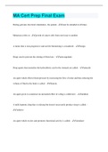 MA Cert Prep Final Exam &vert;  197 Questions with 100&percnt; Correct Answers &vert; Verified &vert; Latest Update &vert; 21 Pages