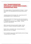 ISSA TRANSFORMATION SPECIALIST COMPETENCE EXAM &vert;GUARANTEED PASS